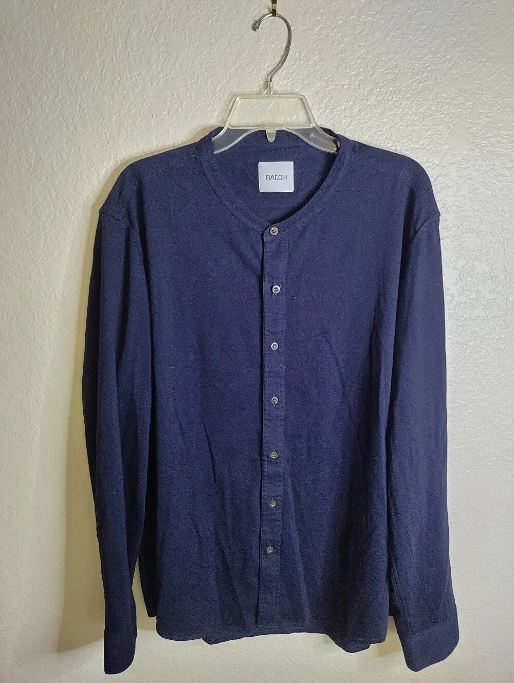 BATCH long Sleeve Button Down Henley Shirt Sz Xl